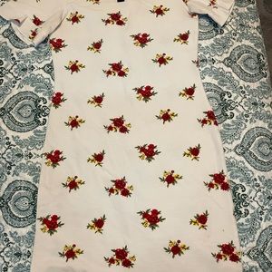 White floral pencil dress